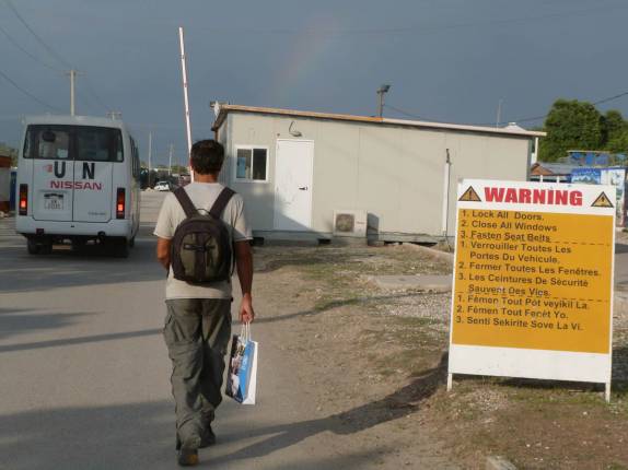 Fim da visita à base brasileira em Port-au-Prince, no Haiti